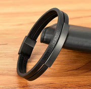 Brazalete de Cuero y Placa de Acero Inoxidable