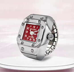 Reloj/Anillo Rectangular Rojo